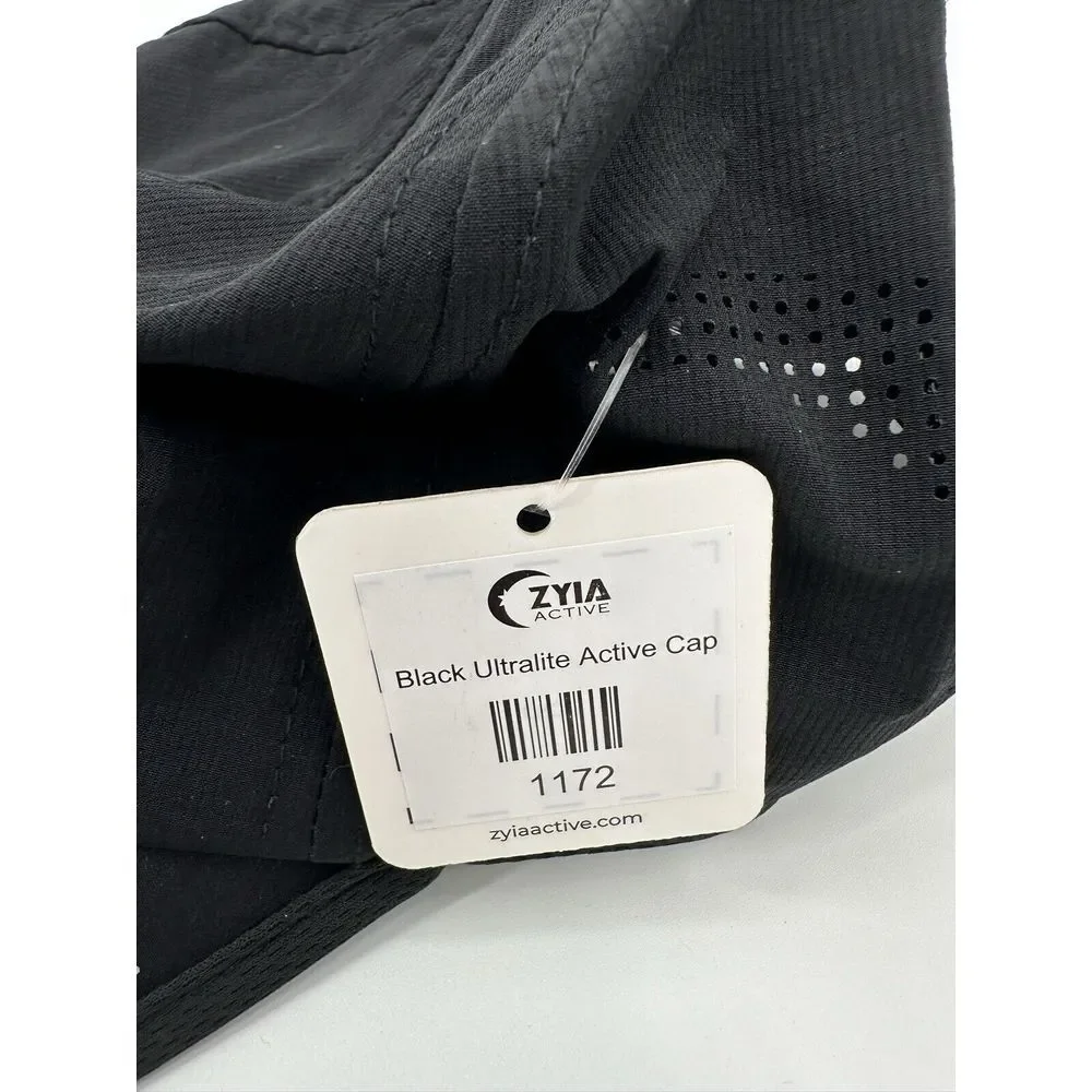 ZYIA Active Black Ultralite Active Cap Women's Fit Adjustable Hat OS NEW‎